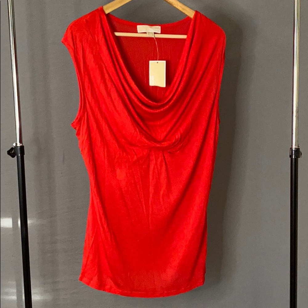 Gorgeous red sleeveless Michael Kors blouse